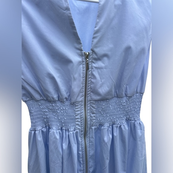 Love X Design Blue Smocked Waist Midi Dress - Chic Summer Event Guest - Size M - Picture 5 of 11